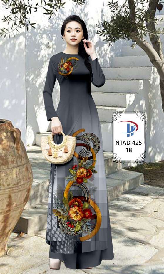 Vải Áo Dài Hoa In 3D AD NTAD425 23